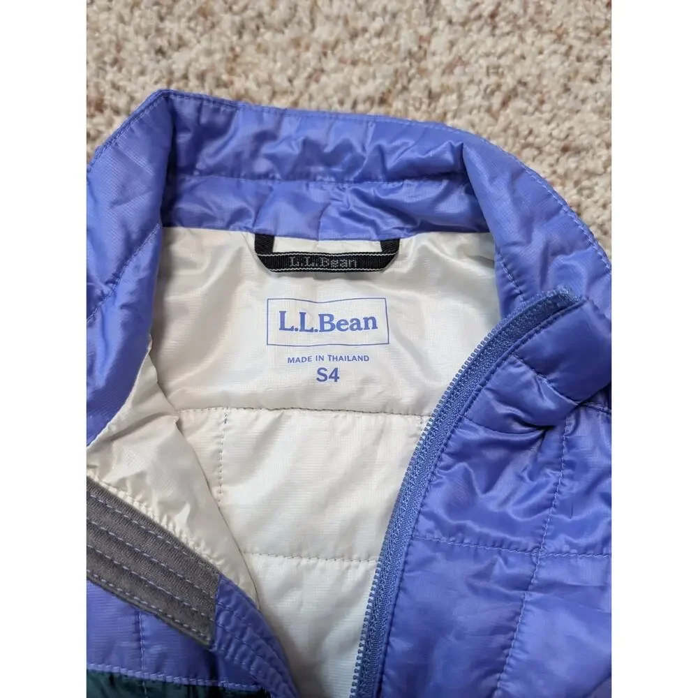L.L. Bean Kids PrimaLoft Packaway Quilted Water Resistant Winter Jacket Size S/4